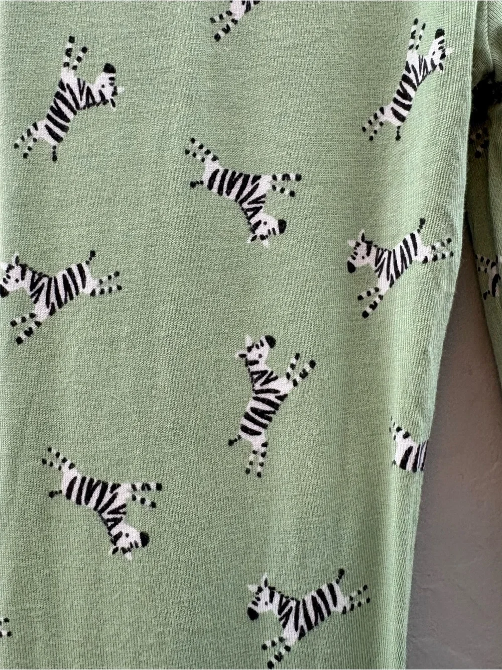 Little Me green zebra print two piece bamboo pajama set size 3t